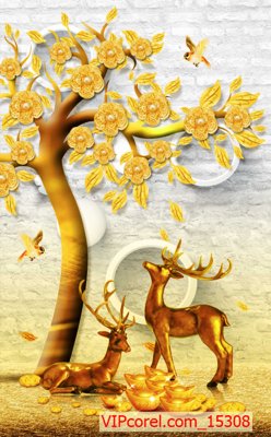 File gốc Tranh tài lộc - Tranh tường 3D file PSD 15308 (PNG) trong suốt (transparent)