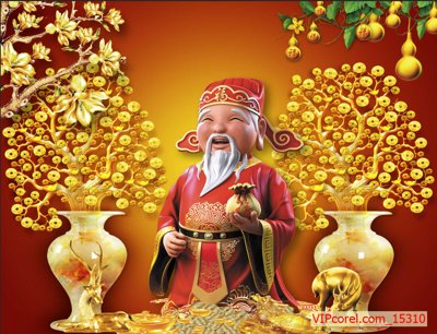 File ảnh Tranh tài lộc - Tranh tường 3D file PSD 15310 (gốc) cho trang trí nhà hàng