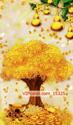 Tải file Tranh tài lộc - Tranh tường 3D file PSD 15325 (gốc) in ấn chất lượng