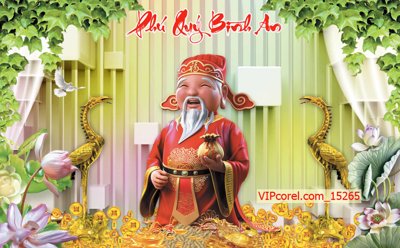 File ảnh Tranh tài lộc - phú quý bình an file PSD 15265 (gốc) in biển hiệu