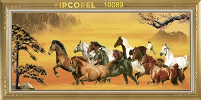 File in mica Tranh tường Mã Đáo Thành Công - Tranh con ngựa #8 (bản gốc) siêu trong