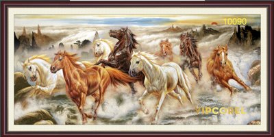 File tranh gốc in trần nhà Tranh tường Mã Đáo Thành Công - Tranh con ngựa #9 3D