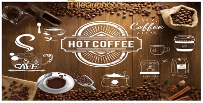 File tranh Tranh tường quán cà phê cổ điển "TQCF15" file CDR (gốc) in film