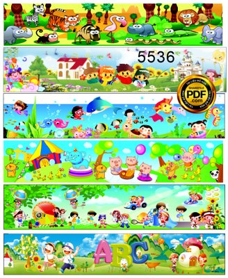 File gốc Tranh trang trí chân tường đẹp mầm non file corel (in 3D) cho trang trí