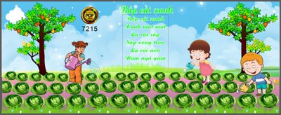 File tranh in mica Tranh vườn bắp cải xanh trang trí trường học mới (độ phân giải cao)