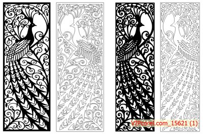 File gốc Vách ngăn cắt CNC họa tiết hoa văn file corel (dành cho quảng cáo)