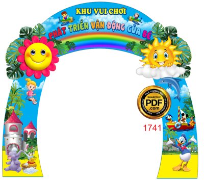 File tranh gốc [VIP] Cổng Khu vui chơi - phát triển vận động của bé file PDF & CDR chủ đề hiện đại