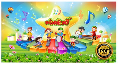 File tranh [VIP] Nốt nhạc xanh - Đồ rê mí file PDF & CDR (bản gốc) in lụa 3D