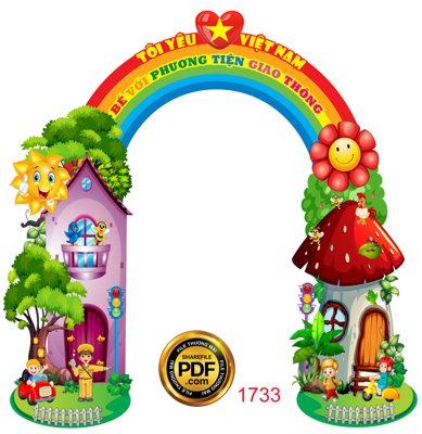 File in ấn [VIP] Trang trí cổng bé với phương tiện giao thông file PDF & CDR chuyên nghiệp