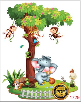 File PSD [VIP] Tranh cây Cuộc đọ sức Động Vật file PDF & CDR (bản gốc) dễ dàng edit