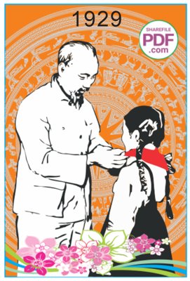 File gốc [Vector] Bác Hồ đeo khăn quàng đỏ cho học sinh CDR (phong cách) cổ điển