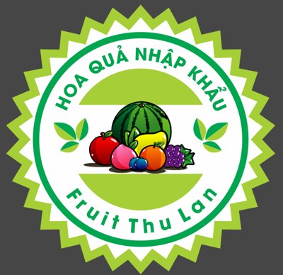 File tranh Vector Logo Fruits - hoa quả nhập khẩu (bản gốc) in lụa dán tường