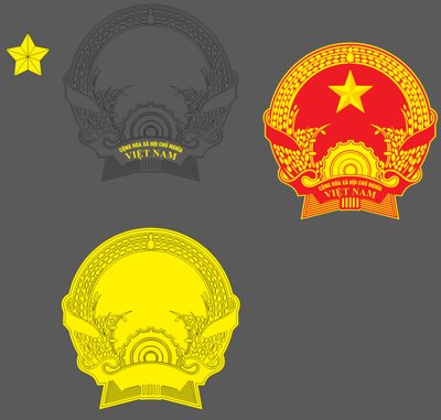 File gốc Vector Quốc Huy cắt CNC laser file CorelDRAW (in mica) cắt laser