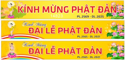 File in lụa Vector băng rôn kính mừng phật đản 2025 file corel (chất lượng cao) Vector băng rôn kính mừng phật đản 2025 file corel