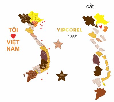 Tải file gốc Vector bản đồ Tôi yêu Việt Nam vector file corel x7 (in khổ lớn) không mờ