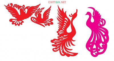 File gốc in ấn Vector con công - phượng & bồ câu cắt xốp wedding độ phân giải cao