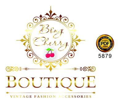 File gốc Vector logo Bông Boutique vintage fashion cesories (in lụa) hoa văn cổ điển