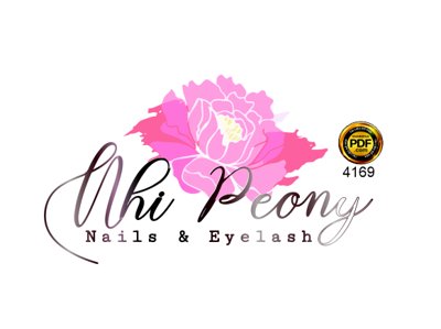File tranh Vector logo Nhi Peony Nails & Eyelash file corel (ảnh gốc) in trần xuyên sáng