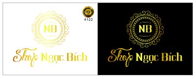Ảnh gốc Vector logo Shop Ngọc Bích file corel (độ nét cao) in mica