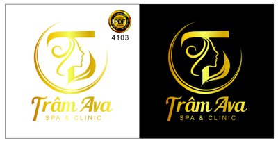 File PSD Vector logo Trâm Ava spa & clinic file PDF (bản gốc) cho nhà in