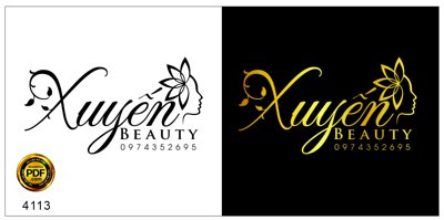 Tải file gốc in lụa Vector logo Xuyến Beauty file PDF siêu nét
