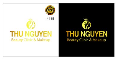 Hình ảnh file gốc in trần nhà Vector logo beauty clinic & makeup Thu Nguyễn file PDF