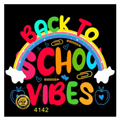 File gốc Vector logo in áo Back to school vibes file PDF (chuẩn CMYK) cho nhà in