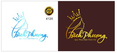 Ảnh gốc Vector logo spa phun xăm thẩm mỹ Bích Phương (nét căng) in mica