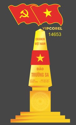 File PSD Vector mô hình cột mốc đảo Trường Sa file corel (gốc) cho designer