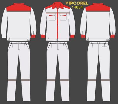 File gốc Vector mockup quần áo lao động file corel (PSD/TIFF) độ phân giải cao