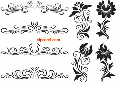 File tranh Vector trang trí hoa văn thiết kế file corel (gốc) chủ đề động vật