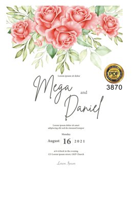 Download file gốc Vector wedding Invitation #105 file PDF (in mica) trong suốt