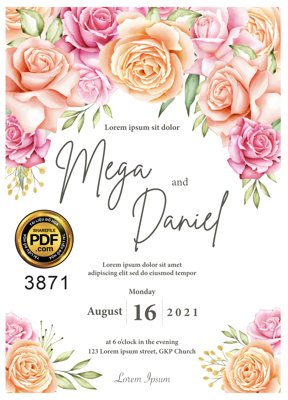 File tranh Vector wedding Invitation #106 file PDF (gốc) chủ đề con người