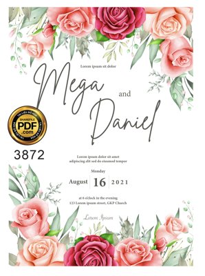 File tranh in trần Vector wedding Invitation #107 file PDF (ảnh gốc siêu nét)