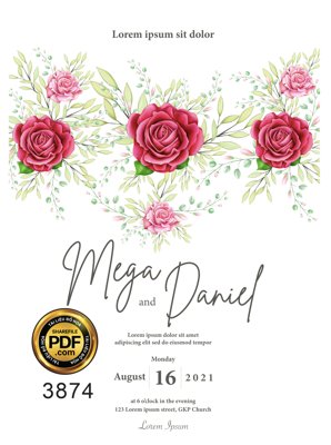 File tranh Vector wedding Invitation #109 file PDF (ảnh gốc) in trần nhà