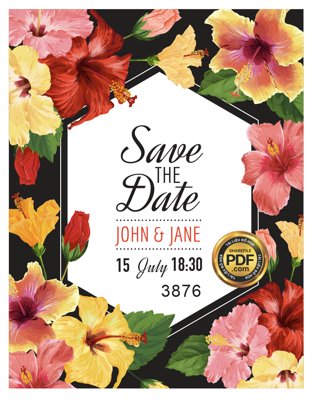 Download file Vector wedding Invitation #111 file PDF (chuẩn in) Vector wedding Invitation #111 file PDF