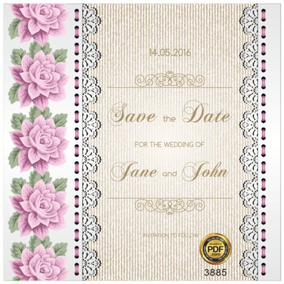 File tranh Vector wedding Invitation #120 file PDF (file gốc) chuẩn màu in