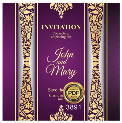 File tranh Vector wedding Invitation #126 file PDF (bản gốc) trang trí văn phòng