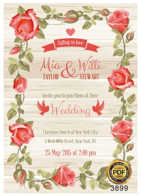 File gốc Vector wedding Invitation #134 file PDF (in mica) cắt laser