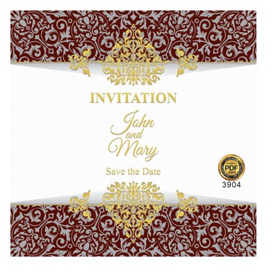 Download file gốc Vector wedding Invitation #139 file PDF (in lụa) hoa lá