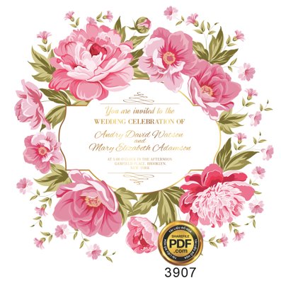 File PSD Vector wedding Invitation #142 file PDF (gốc) cho in quảng cáo