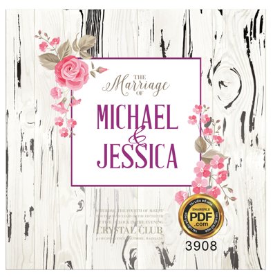 File in trần Vector wedding Invitation #143 file PDF (bản gốc 3D) sống động