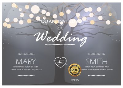 File gốc Vector wedding Invitation #150 file PDF (cho in ấn) từ kho Filetranh