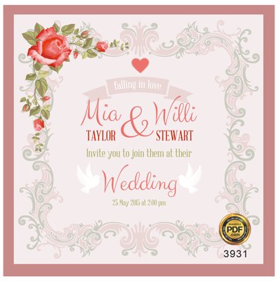 File gốc Vector wedding Invitation #166 file PDF (PNG) trong suốt (transparent)