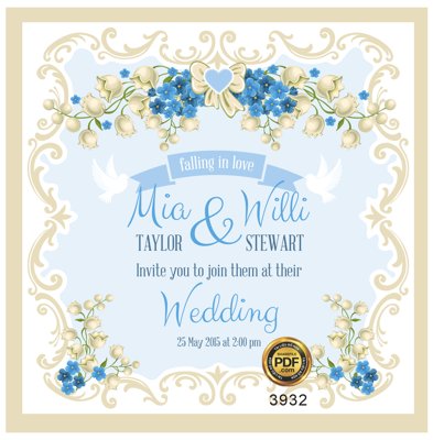 File in lụa Vector wedding Invitation #167 file PDF (tân cổ điển) Vector wedding Invitation #167 file PDF