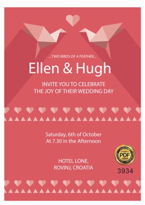 File tranh Vector wedding Invitation #169 file PDF (gốc) chủ đề trẻ em