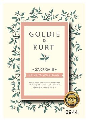 File gốc in ấn Vector wedding Invitation #180 file PDF chất lượng vượt trội