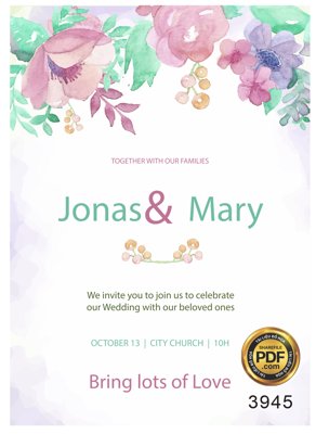 File in trần Vector wedding Invitation #181 file PDF (file gốc) chủ đề vũ trụ