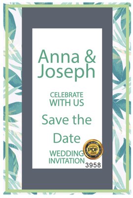 File tranh Vector wedding Invitation #194 file PDF (ảnh gốc) sắc nét hoàn hảo