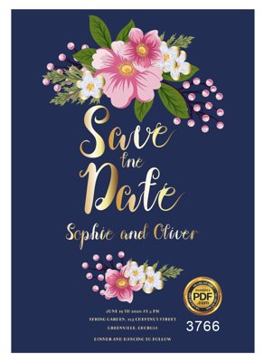 File gốc Vector wedding Invitation #1 file PDF (in mica) cắt laser